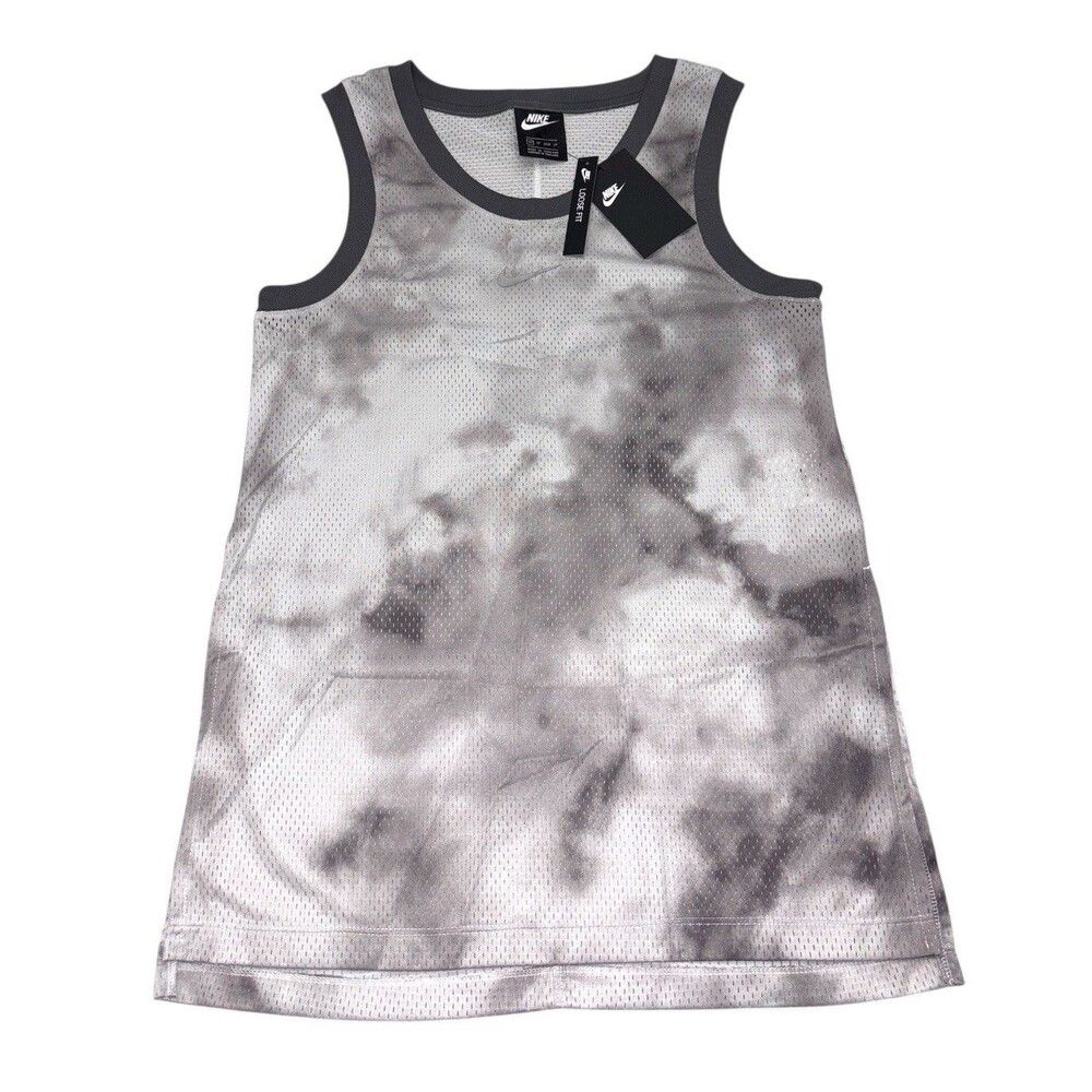 NWT Nike Icon Clash Mesh Tank Top Women's XS Gray Sky Dye Loose Fit CZ9322